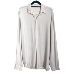 CP Shades Rayon Wool Blend Popover Blouse Light Pink